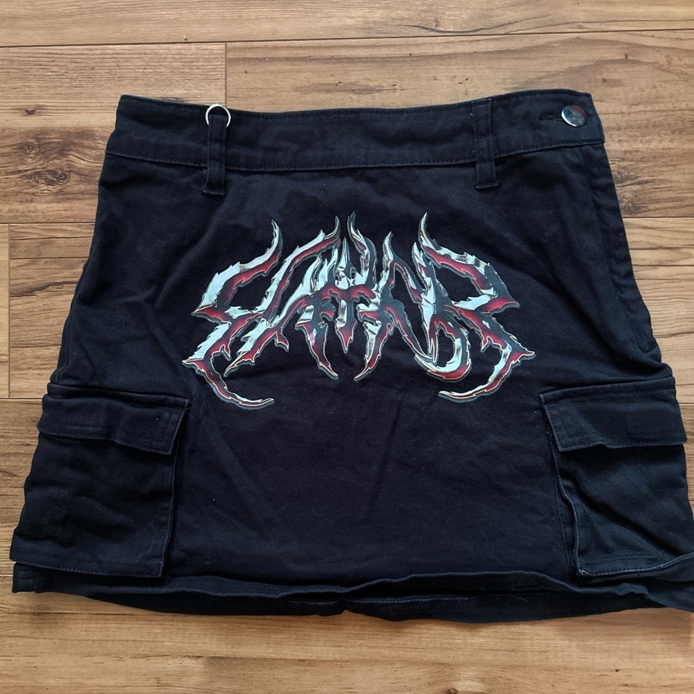 Zumiez Black Mini Skirt with Graphic Design
